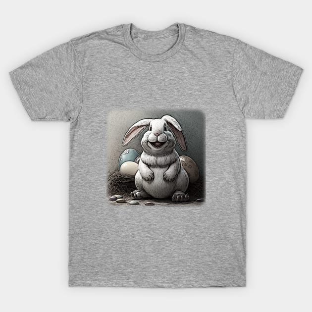 Easter Bunny Cartoon T-Shirt by MC Creations